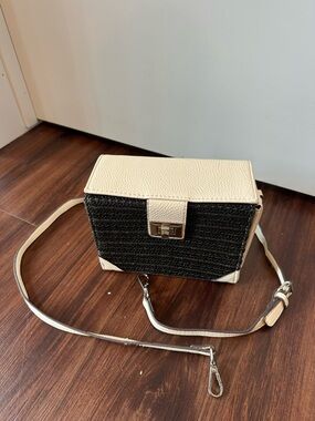 Steve Madden Cream and Black Crossbody Box Bag
